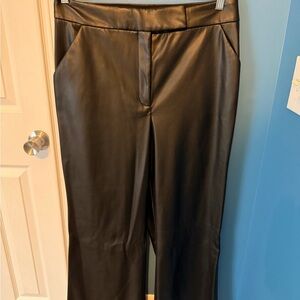 Express Black Faux Leather Wide-Leg Pants